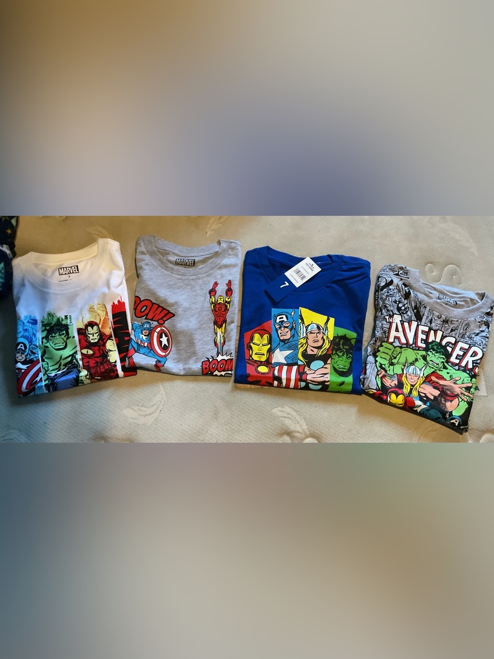 Avengers Bundle of 4 Graphic T-Shirts for Boys Size 7 New w/ Tags
